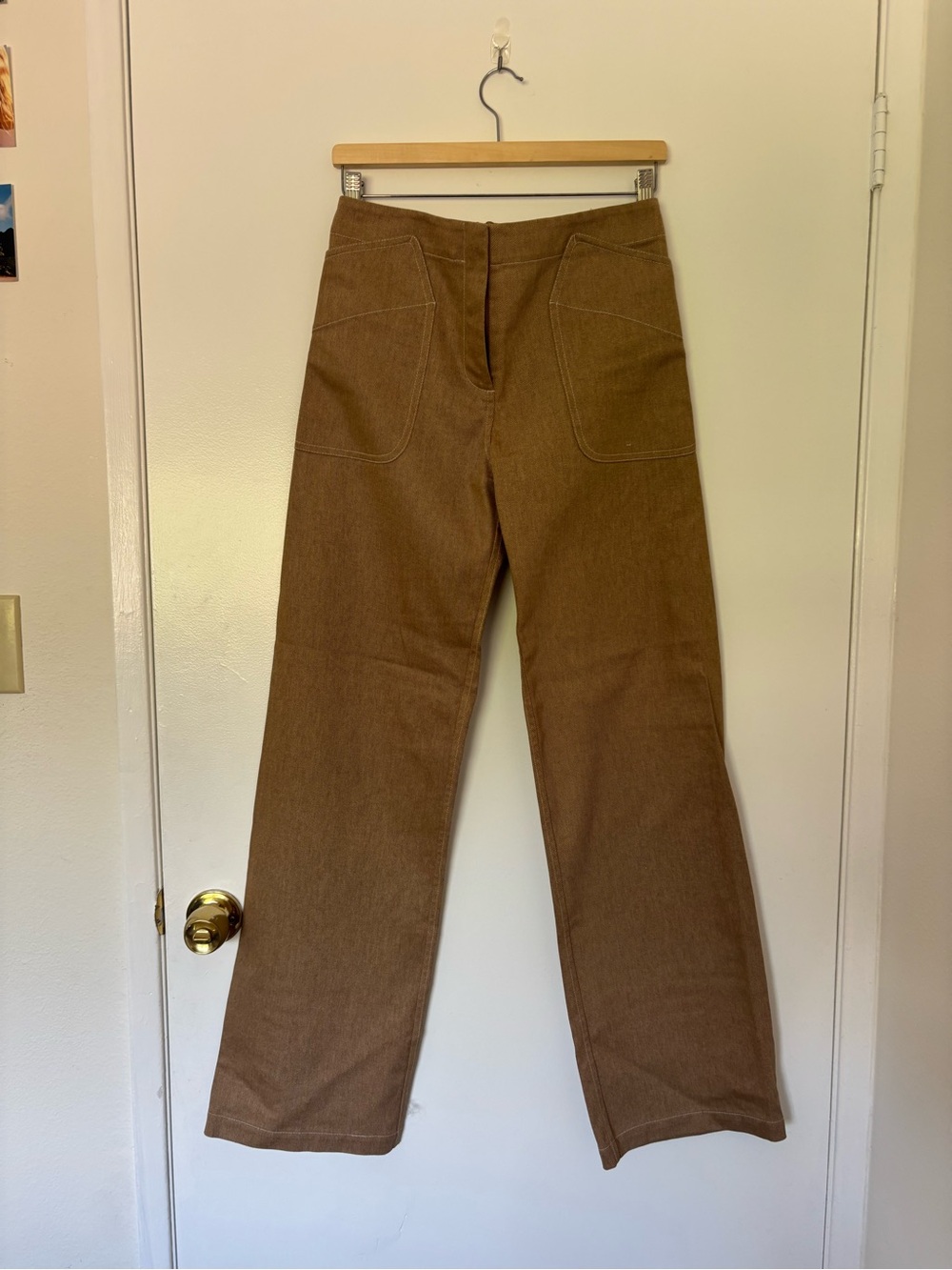 Zero + Maria Cornejo Beige Elastic-Waist Trousers